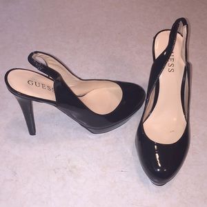Black patent leather stilettos NWOT